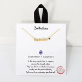 109340, BlRTHSTONE 18K GOLD DIPPED DAINTY CUBIC ZIRCONIA ACCENT NECKLACE