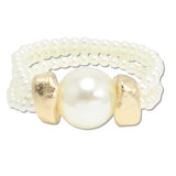 109340, BOLD BALL PEARL STRETCH BRACELET