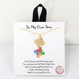 109341, IN MY OWN TIME DAINTY CUBIC ZIRCONIA ACCENT PUZZLE PENDANT NECKLACE