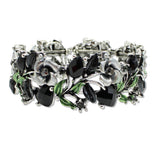 109343, VINTAGE INSPIRED RHINESTONE ENAMEL ACCENT FLOWER BRACELET