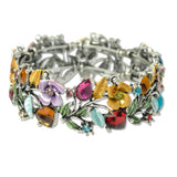 109343, VINTAGE INSPIRED RHINESTONE ENAMEL ACCENT FLOWER BRACELET