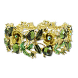 109343, VINTAGE INSPIRED RHINESTONE ENAMEL ACCENT FLOWER BRACELET