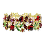 109343, VINTAGE INSPIRED RHINESTONE ENAMEL ACCENT FLOWER BRACELET