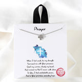 109343, PRAYER PAVE CUBIC ZIRCONIA ACCENT DAINTY CROSS NECKLACE
