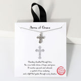 109344, ARMS OF GRACE DAINTY CROSS PENDANT NECKLACE