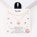 109345, SPARKLE STARBURST DOUBLE LAYERED PENDANT NECKLACE