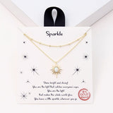 Sparkle Starburst Double Layered Pendant Necklace - view 2