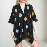 109350, COZY FLORAL SOFT KNIT KIMONO CARDIGAN