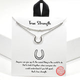 109351, TRUE STRENGTH DAINTY HORSESHOE DOUBLE LAYERED NECKLACE