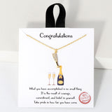 109353, CONGRATULATIONS DAINTY CUBIC ZIRCONIA ACCENT CHAMPAGNE PENDANT NECKLACE