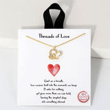109355, THREADS OF LOVE DAINTY CUBIC ZIRCONIA ACCENT HEART CHARM NECKLACE