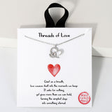 109355, THREADS OF LOVE DAINTY CUBIC ZIRCONIA ACCENT HEART CHARM NECKLACE