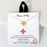 109356, POWER OF PLUS PAVE CUBIC ZIRCONIA ACCENT CLOVER CHARM NECKLACE