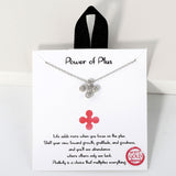 109356, POWER OF PLUS PAVE CUBIC ZIRCONIA ACCENT CLOVER CHARM NECKLACE