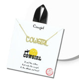 109360, COWGIRL WORD PENDANT NECKLACE