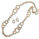 109363, HAMMERED CHAINL LINK LONG NECKLACE
