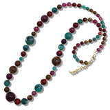 109367, MARBLE RESIN BALL LONG BEADED NECKLACE
