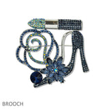 109368, CRYSTAL HIGH HEEL LIPSTICK FLOWER BROOCH