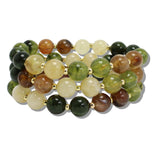 109368, MARBLE RESIN BALL BEADED MULTI LAYERED STRETCH BRACELET