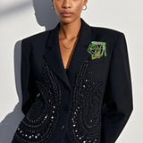 109368, CRYSTAL HIGH HEEL LIPSTICK FLOWER BROOCH