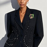 109368, SORORITY CRYSTAL HIGH HEEL LIPSTICK FLOWER BROOCH