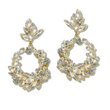 109370, GEOMETRIC RHINESTONE ACCENT EVENING DANGLE EARRING
