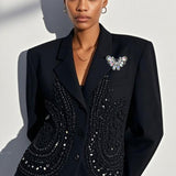 109370, CRYSTAL RHINESTONE BUTTERFLY BROOCH PIN