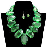 109371, CHUNKY GEOMETRIC ACRYLIC STATEMENT NECKLACE