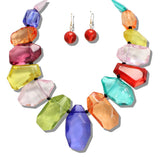 109371, CHUNKY GEOMETRIC ACRYLIC STATEMENT NECKLACE