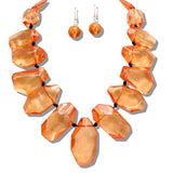 109371, CHUNKY GEOMETRIC ACRYLIC STATEMENT NECKLACE