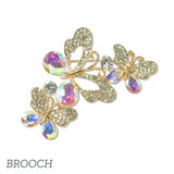 109371, CRYSTAL RHINESTONE BUTTERFLY CLUSTER BROOCH PIN