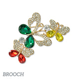 109371, CRYSTAL RHINESTONE BUTTERFLY CLUSTER BROOCH PIN