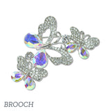 109371, CRYSTAL RHINESTONE BUTTERFLY CLUSTER BROOCH PIN