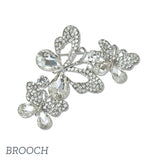 109371, CRYSTAL RHINESTONE BUTTERFLY CLUSTER BROOCH PIN