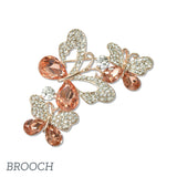 109371, CRYSTAL RHINESTONE BUTTERFLY CLUSTER BROOCH PIN