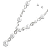 109373, BOLD PEARL WITH HAMMERED OVAL ACCENT LONG NECKLACE