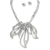 109375, LEAF CRYSTAL STATEMENT NECKLACE
