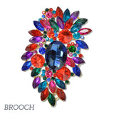 109377, CRYSTAL FLORAL STATEMENT BROOCH PIN