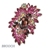 109377, CRYSTAL FLORAL STATEMENT BROOCH PIN