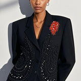 109377, CRYSTAL FLORAL STATEMENT BROOCH PIN