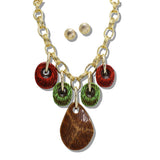 109379, GEOMETRIC ACRYLIC CHARMS STATEMENT NECKLACE