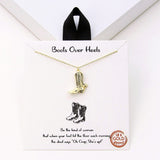 109380, BOOTS OVER HEELS WESTERN BOOTS PENDANT NECKLACE
