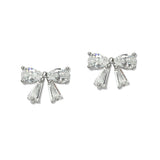 109380, BOW CUBIC ZIRCONIA STUD EARRING