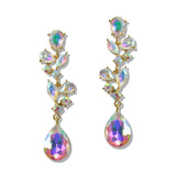 109381, TEARDROP ACCENT CRYSTAL RHINESTONE EVENING EARRING
