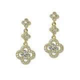 109382, CLOVER CUBIC ZIRCONIA ACCENT DROP EARRING