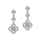 109382, CLOVER CUBIC ZIRCONIA ACCENT DROP EARRING