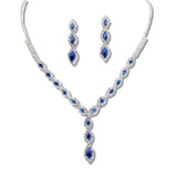109383, MARQUISE CUBIC ZIRCONIA ACCENT CRYSTAL RHINESTONE NECKLACE SET
