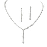 109384, CUBIC ZIRCONIA ACCENT CRYSTAL RHINESTONE NECKLACE