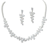 109385, BAGUETTE CUBIC ZIRCONIA CRYSTAL RHINESTONE NECKLACE