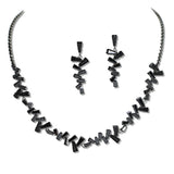 109385, BAGUETTE CUBIC ZIRCONIA CRYSTAL RHINESTONE NECKLACE